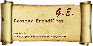 Grotter Erzsébet névjegykártya